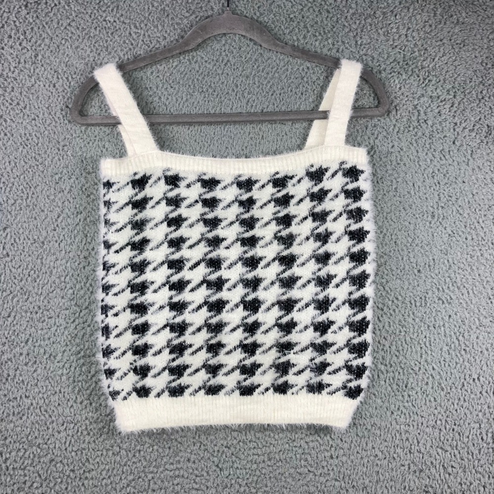 Willow & Wind Sweater Tank‎ Top Women Small Houndstooth Knit Sleeveless